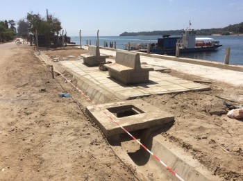 Figure 1. Riverside walk way under construction Pangani Feb 2018