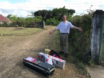 (Figure 1. Me, with all of the surveying equipment)